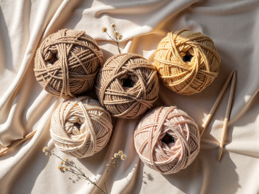 混纺工艺纯棉纱线产品展示，多种规格纱线排列整齐